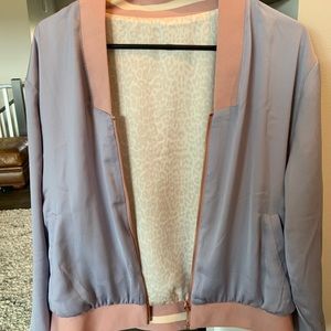Stella & Dot Animal Blush Reversible Bomber Jacket
